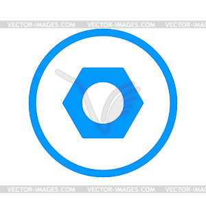 Nut flat icon - vector image