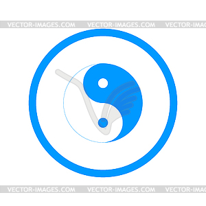 Yin Yang Symbol - Black and White  - vector image