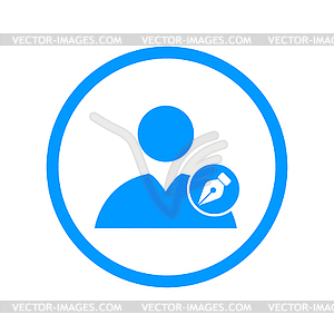 Ink pen User icon - vector clipart