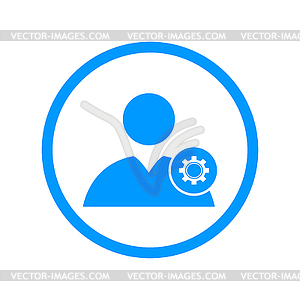 Gears icon, User icon. Flat design style - vector clipart
