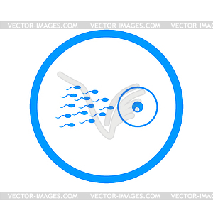 Sperm and egg cells thin line icon - vector clipart