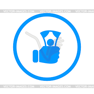 Hand holding money icon - vector image