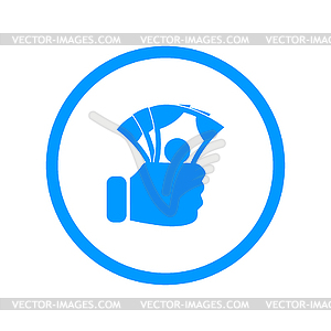 Рука деньги значок - изображение векторного клипарта
