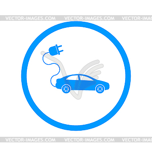 Electric car icon. Flat design style - vector clip art