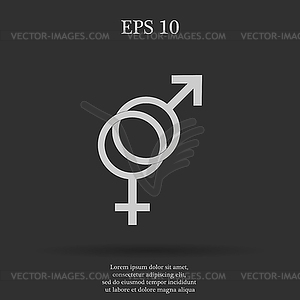 Male and female sex symbol - - vector clip art