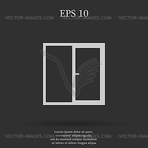 Flat Window icon, - vector clip art