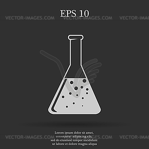 Laboratory glass icon, . Flat design style - vector clipart