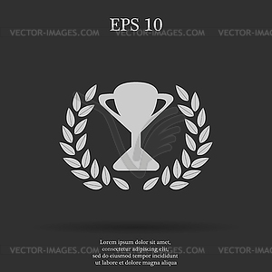 Trophy and awards icon . Flat design style.  - vector image