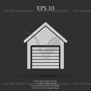 Garage icon. Flat design style - vector image