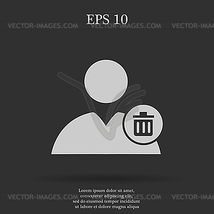 User icon trash - vector clip art