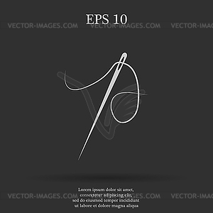 Needle icon Flat design style - vector clip art