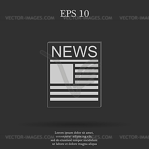 Flat icon of news - vector clip art