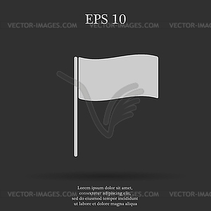 Flag icon. Location marker symbol. Flat design style - vector clip art