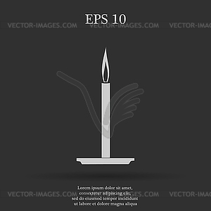 Candle icon. Flat design style - vector image