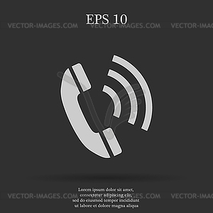 Flat icon of phone - vector clipart