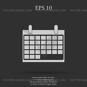 Calendar - icon - white & black vector clipart