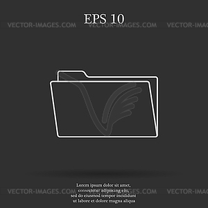 Folder flat web icon - vector clipart