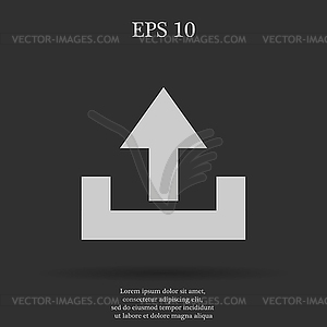 Upload icon - - white & black vector clipart