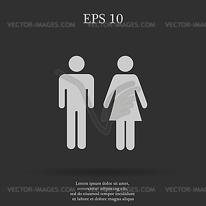 Man and woman icons - vector clipart