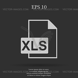Xls icon Flat design style - vector clipart