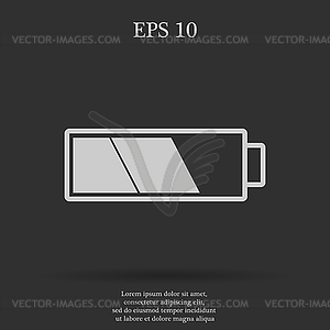 Battery icon Flat design style - vector clipart / vector image