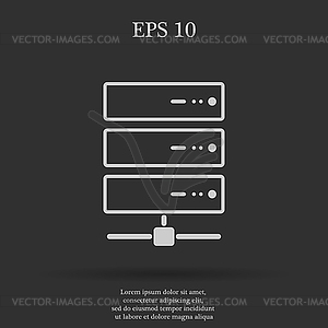 Computer Server icon, flat design - vector clip art