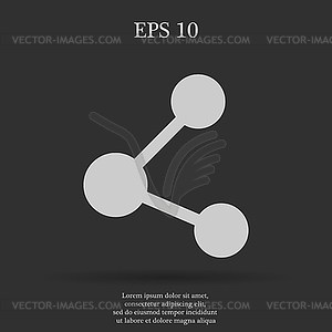 Share icon Flat design style - vector clipart