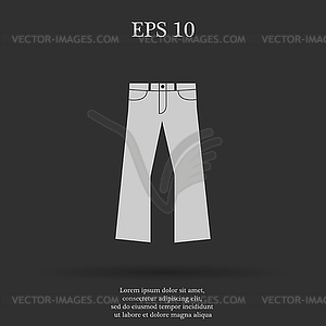 Pants icon Flat design style - vector clipart