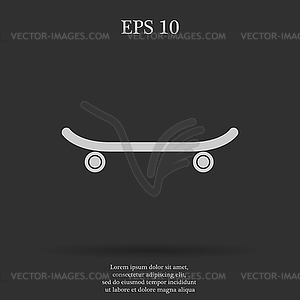 Icon of skateboard - white & black vector clipart