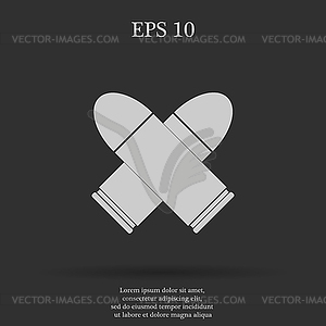 Bullet icon Flat design style - white & black vector clipart