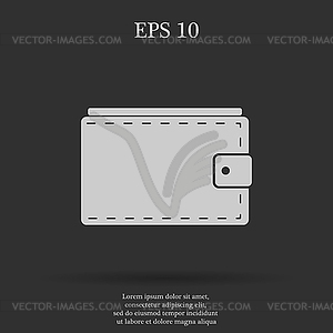 Wallet with cash simple icon.  - vector image