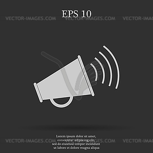 Megaphone icon Flat design style - vector clipart