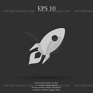 Rocket icon Flat design style - vector image