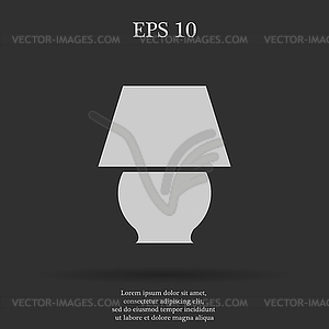 Lamp icon Flat design style - stock vector clipart