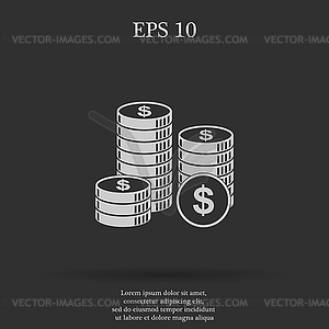 Stack of coins icon - vector image