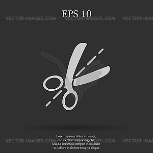 Scissors icon Flat design style - vector image