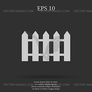 Fence icon Flat design style - vector image