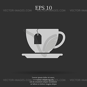 Чашка с иконой чайный пакетик - векторный клипарт