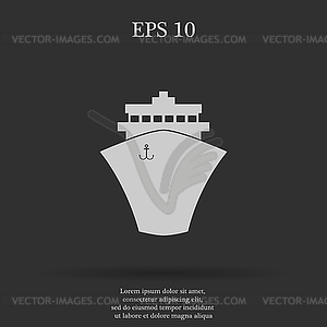 Ship icon Flat design style - vector clipart