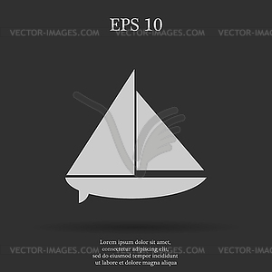 Boat black silhouette - vector image