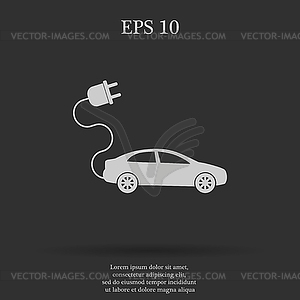 Electric car icon. Flat design style - royalty-free vector clipart