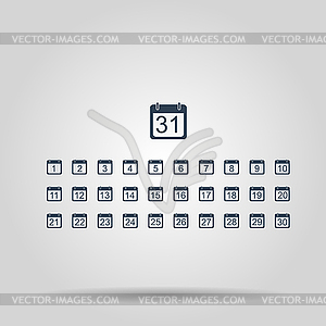 Flat calendar icon - vector clip art