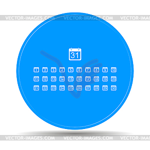 Flat calendar icon - vector clipart / vector image