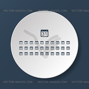 Flat calendar icon - vector clip art