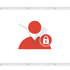 User icon, lock icon - vector clip art