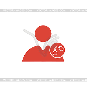 User icon, handcuffs icon - vector clip art