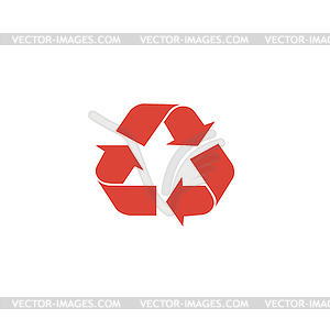 Recycle sign in white color - - vector image