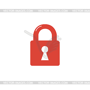 Lock icon. Flat design style - royalty-free vector image