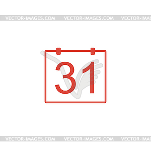 Calendar icon, . Flat design style - vector image