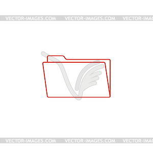 Folder flat web icon - vector image